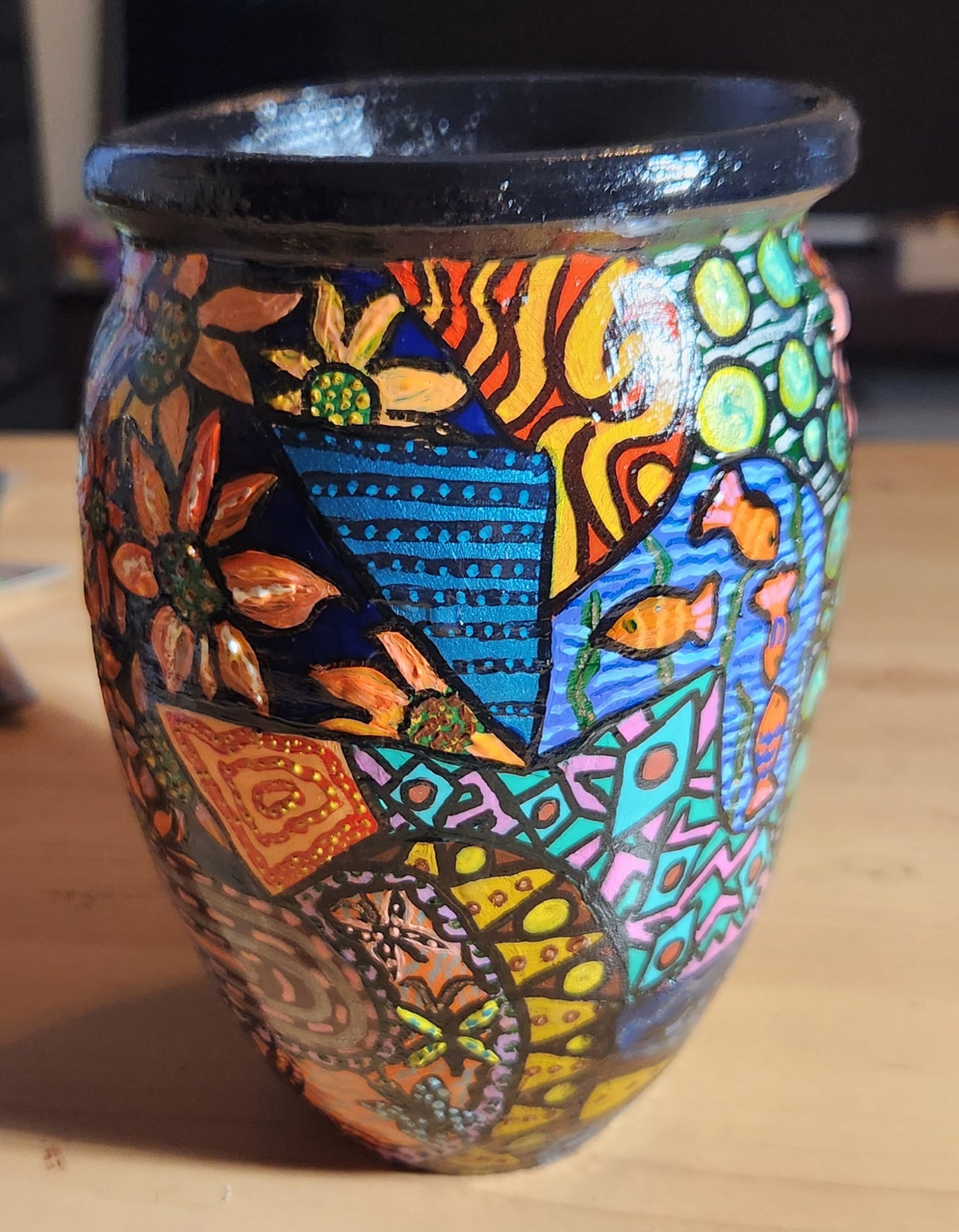 Handpainted Terra Cotta Vase