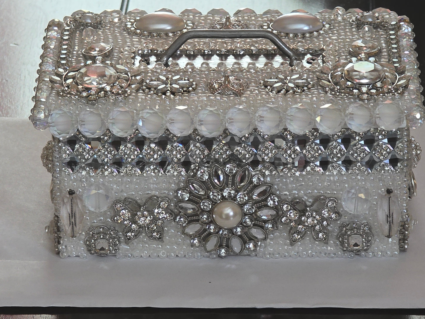 Custom Clear Beaded Memory Box