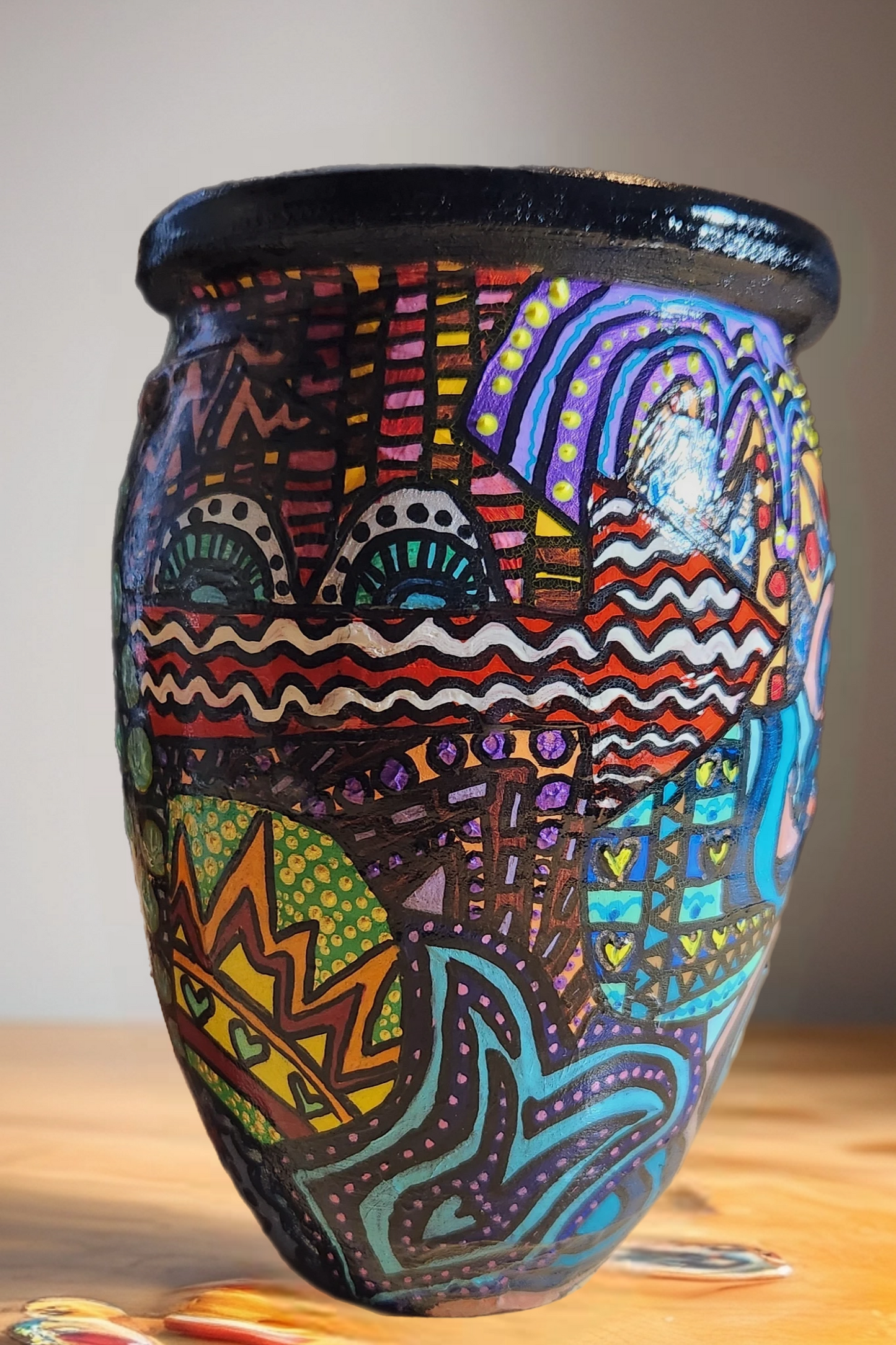 Handpainted Terra Cotta Vase