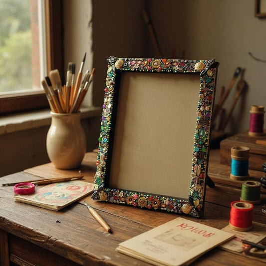 Custom Beaded Portrait Picture Frame