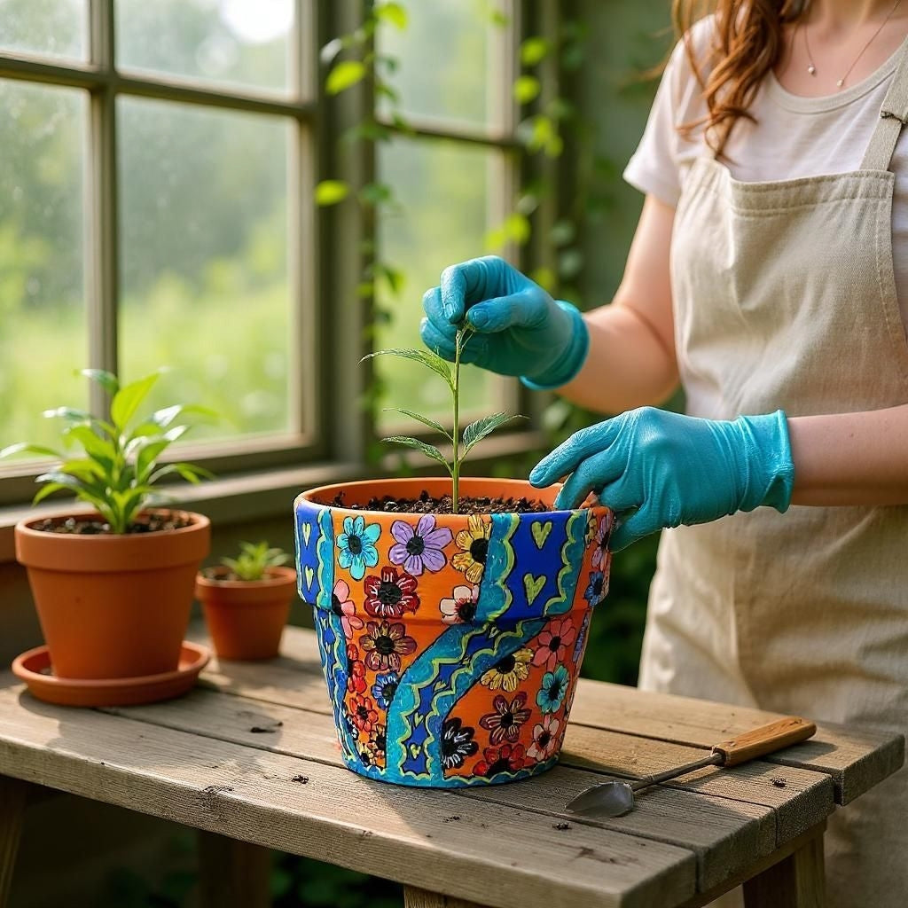 Handpainted Flower Pots