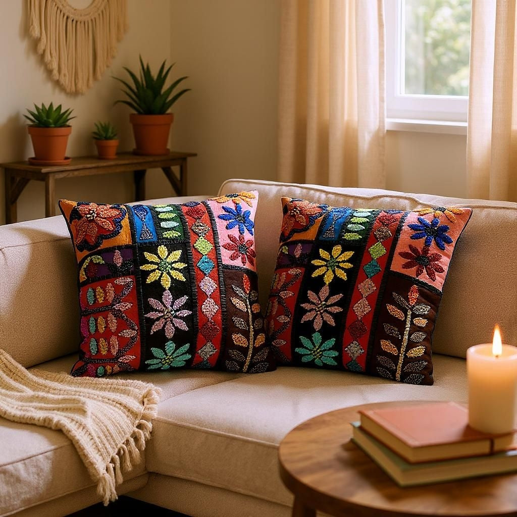 Custom Glass Beaded Pillows