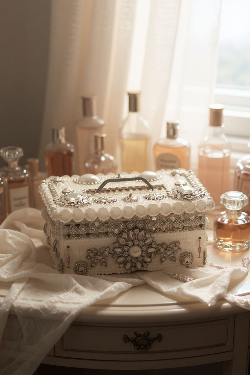 Custom Clear Beaded Memory Box