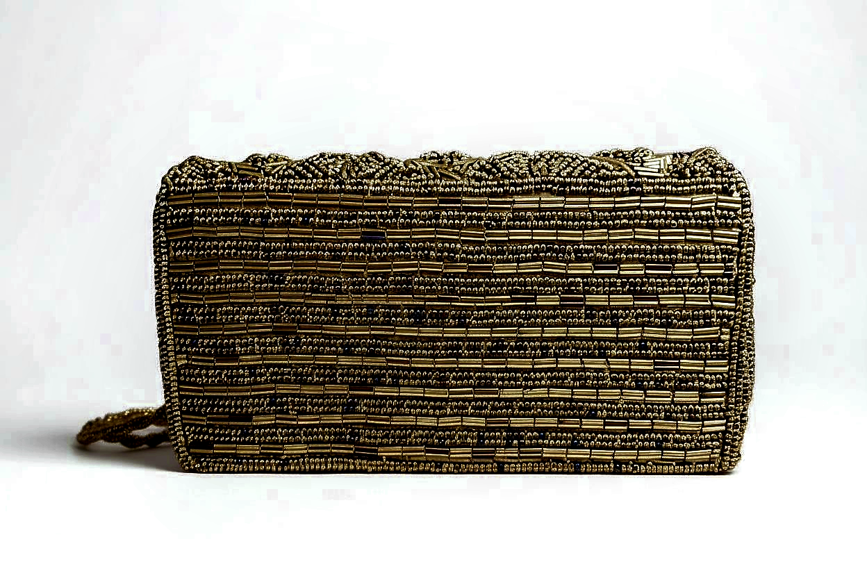 Upcycled Gold Beaded Evening Purse