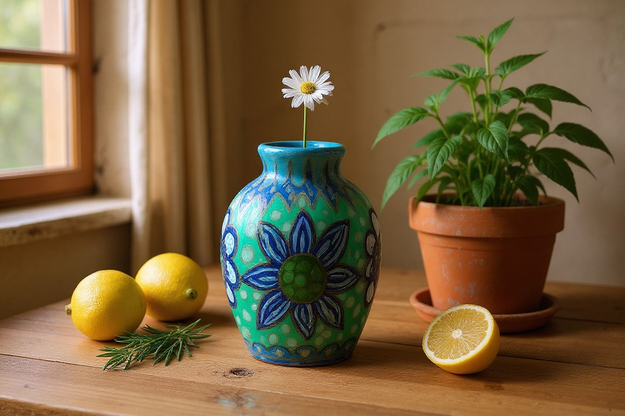 Mini-Small Handpainted Terra Cotta Vase