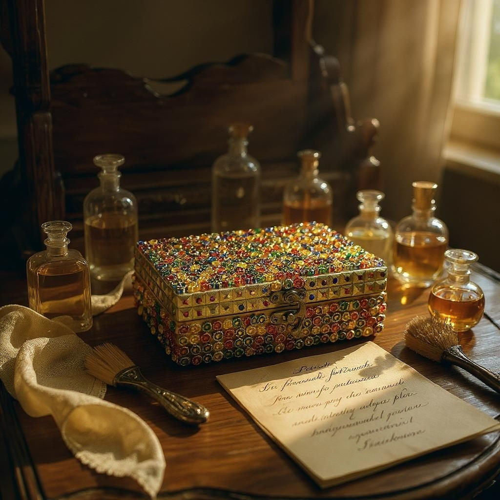 Custom Gold Beaded Memory Box
