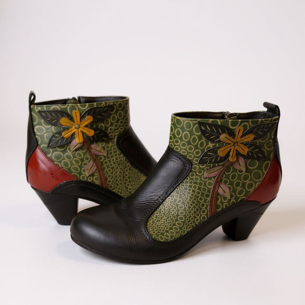 Up-cycled L'Artiste Handpainted Ankle Boots