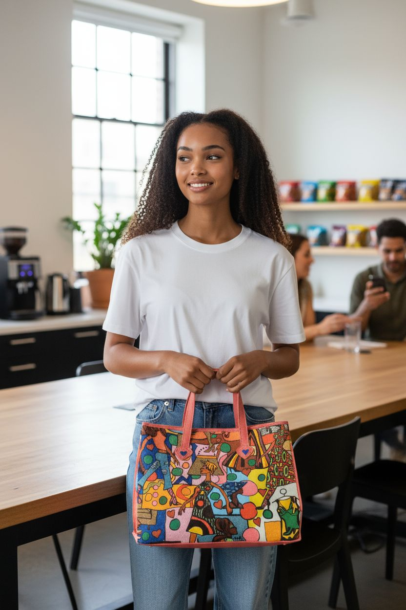 Custom Hand Painted Tote Bag
