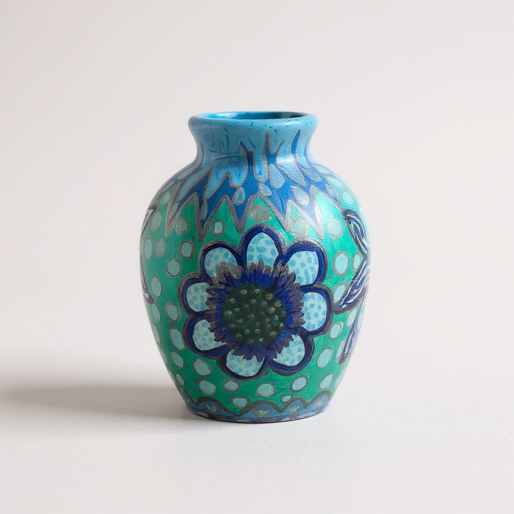 Mini-Small Handpainted Terra Cotta Vase