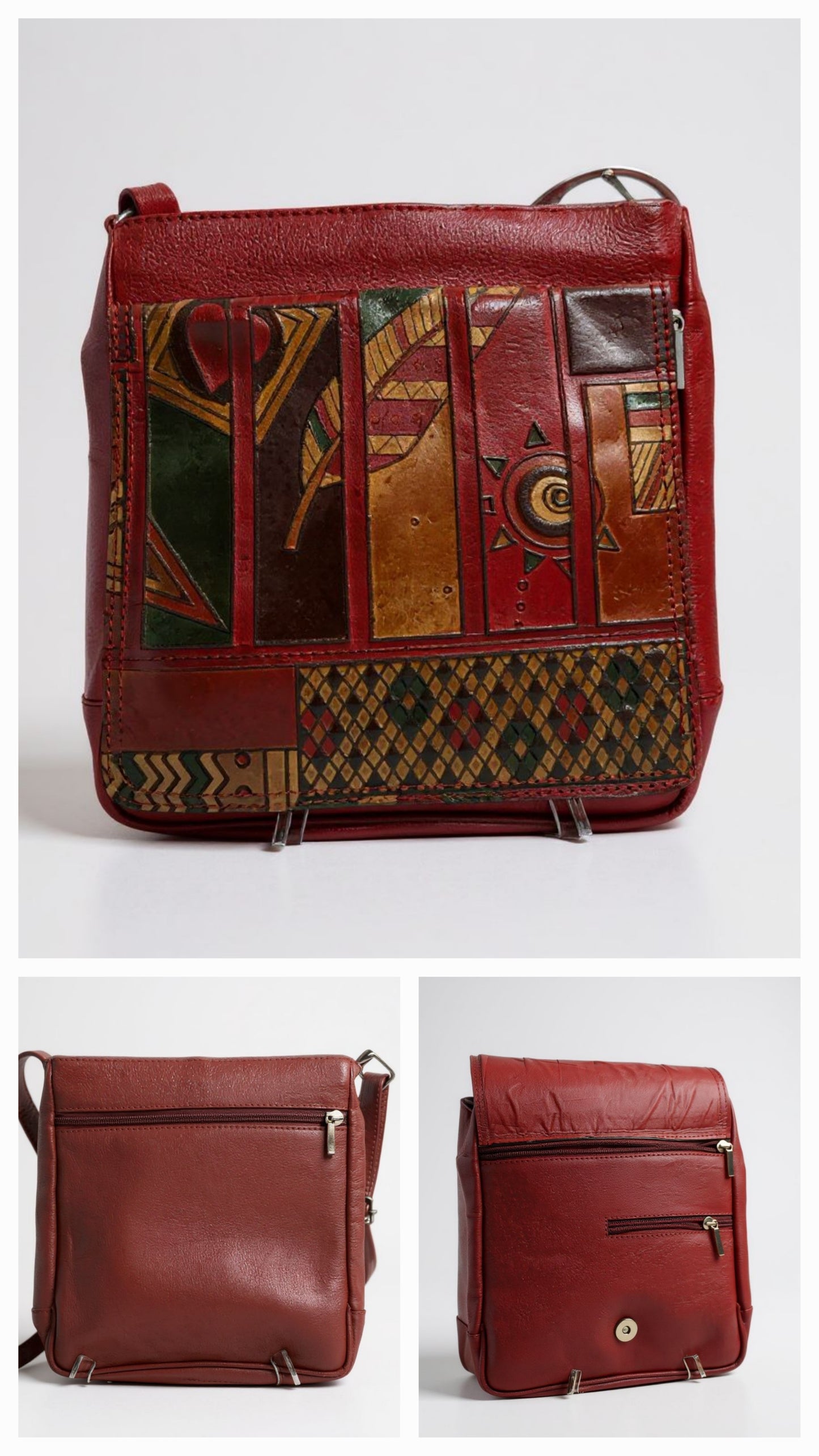 Handpainted Leather Shoulder Handpainted