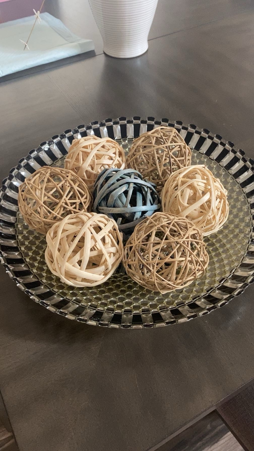 Glass Scalloped Decorative Bowl