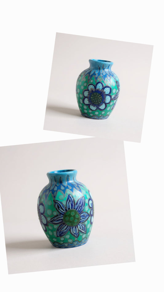 Mini-Small Handpainted Terra Cotta Vase