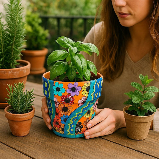 Handpainted Flower Pots