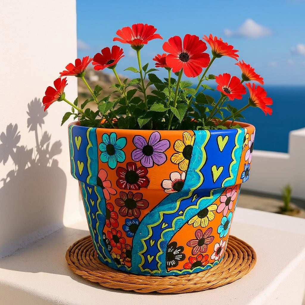 Handpainted Flower Pots