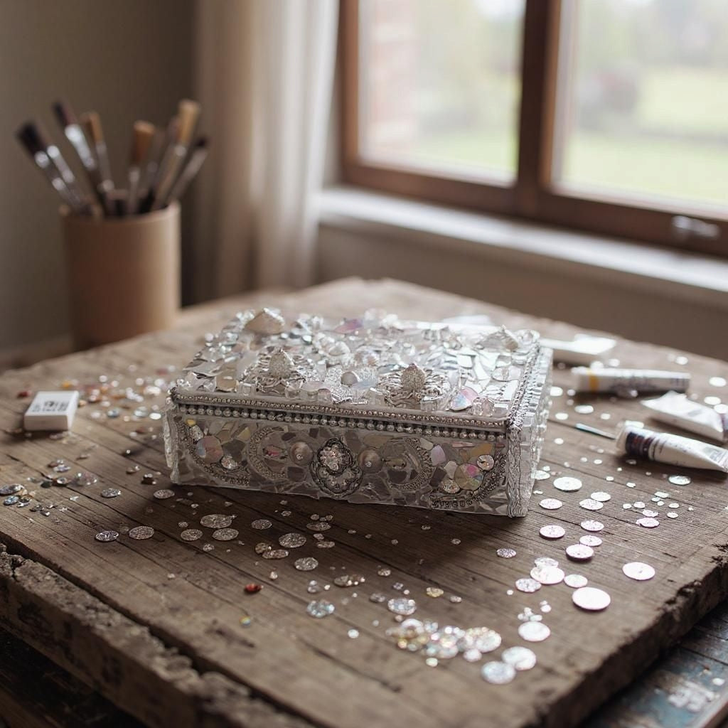 Handpainted Glass Memory Box