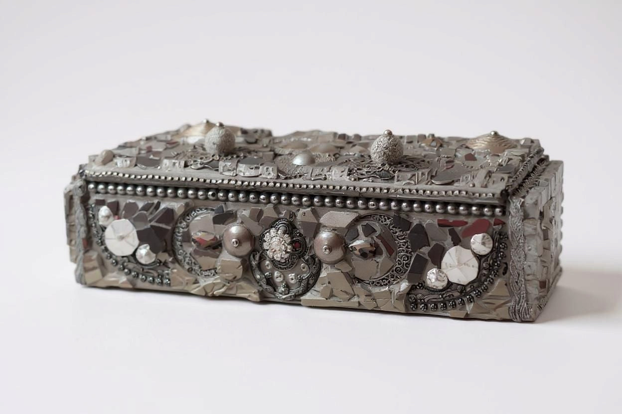 Handpainted Glass Memory Box