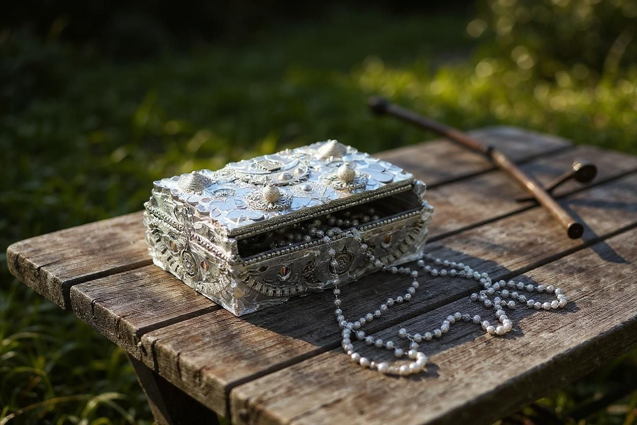 Handpainted Glass Memory Box