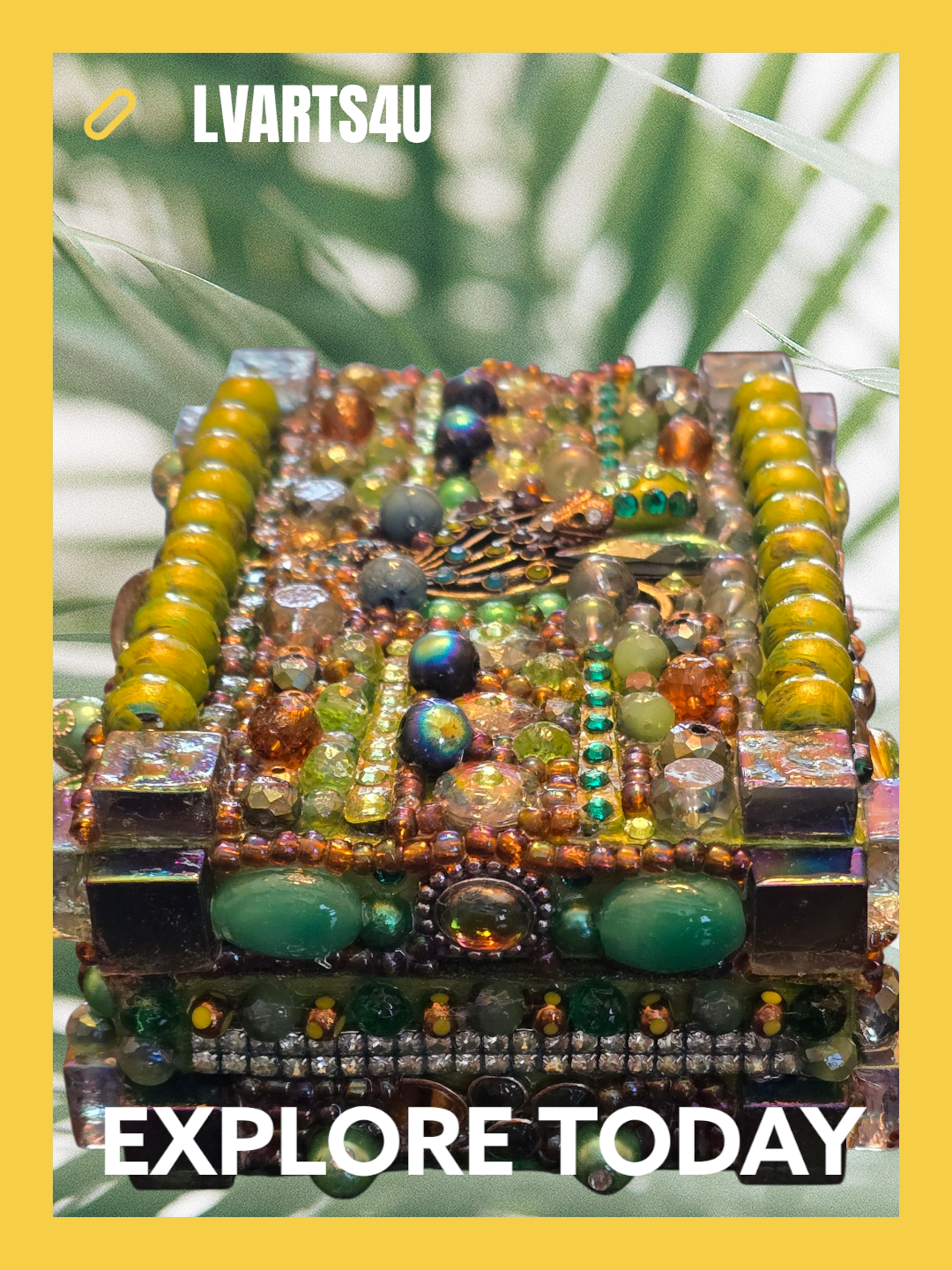 Handpainted Beaded Memory Box