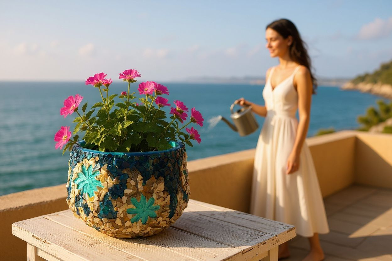 Handpainted Shell Pottery