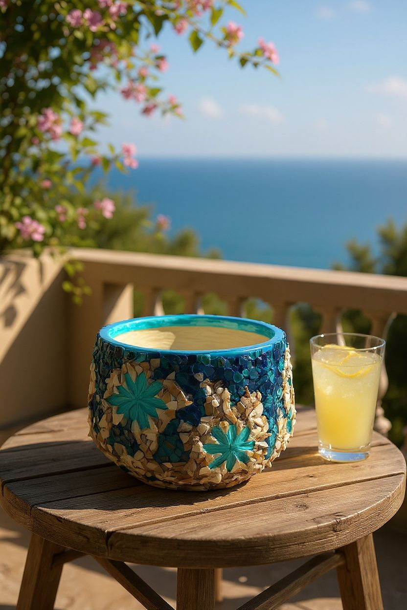 Handpainted Shell Pottery