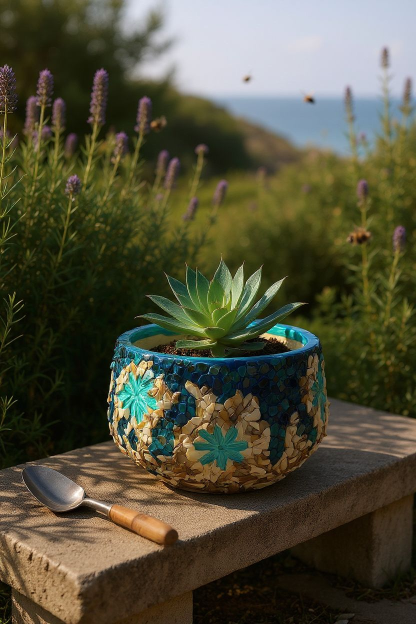 Handpainted Shell Pottery