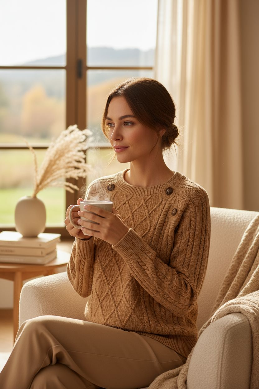 Up-cycled Cable Womens Sweater