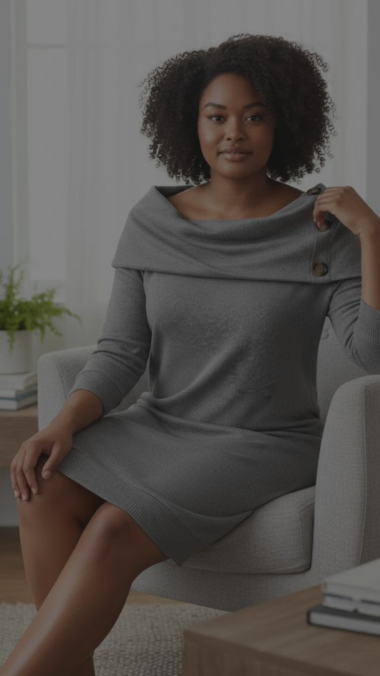 Cute Up-cycled Cowl Neck Dress