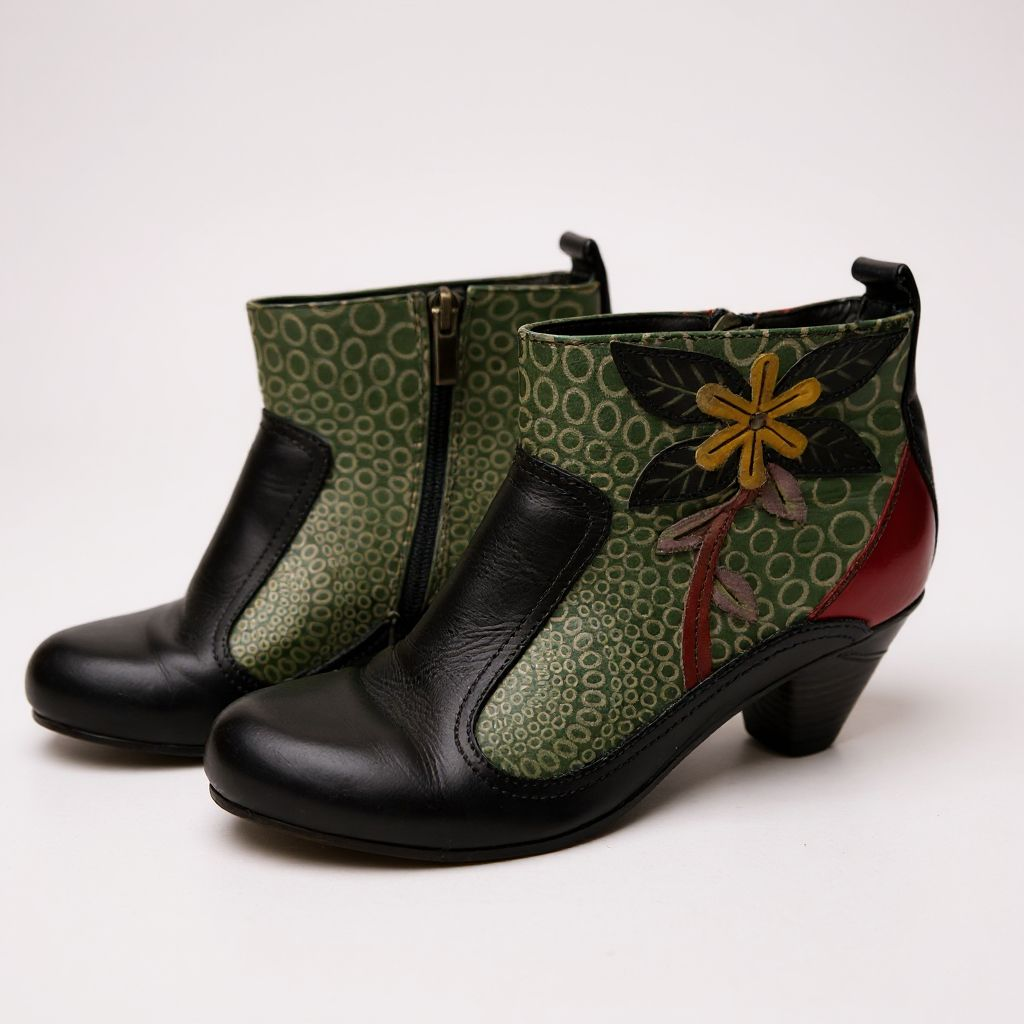 Up-cycled L'Artiste Handpainted Ankle Boots