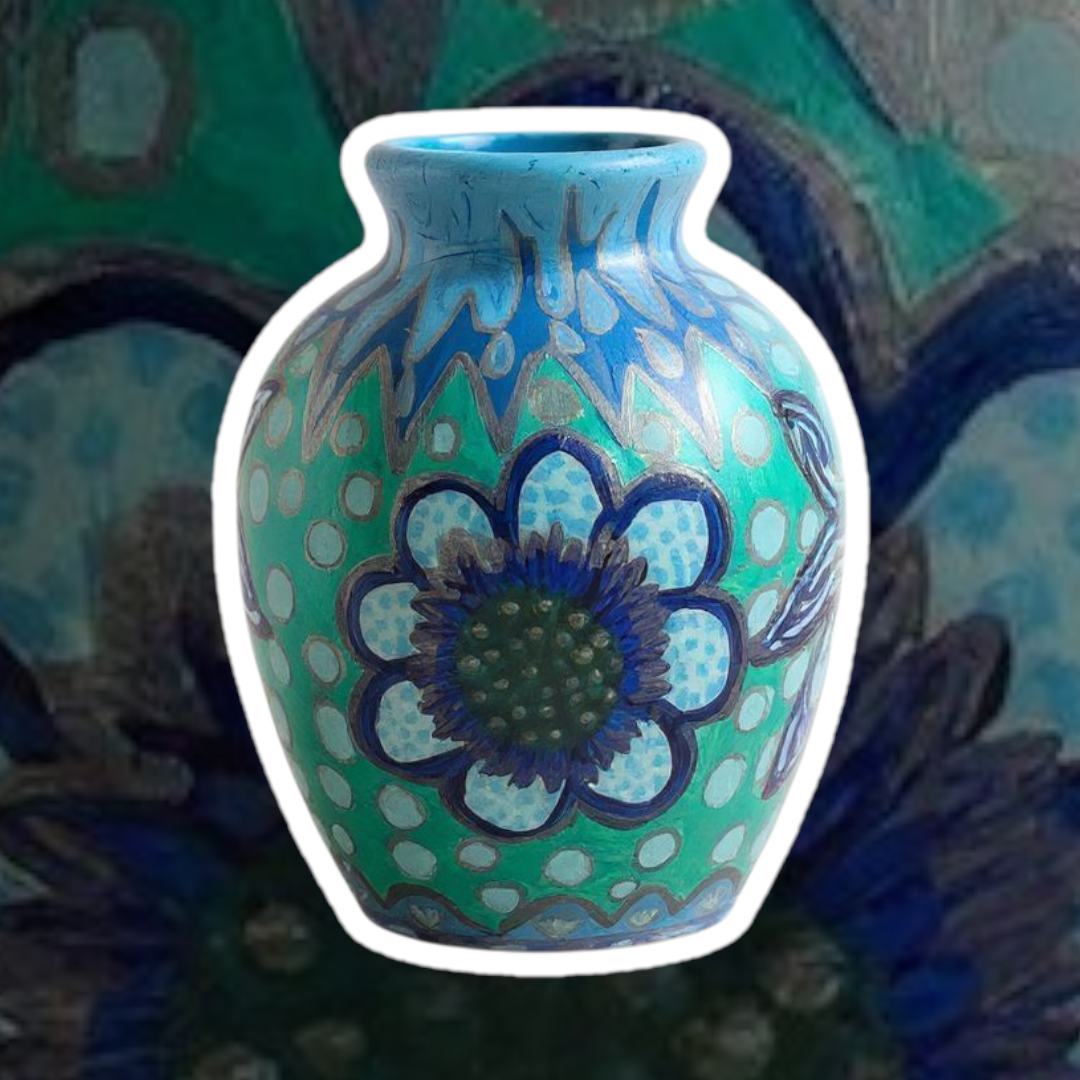 Mini-Small Handpainted Terra Cotta Vase