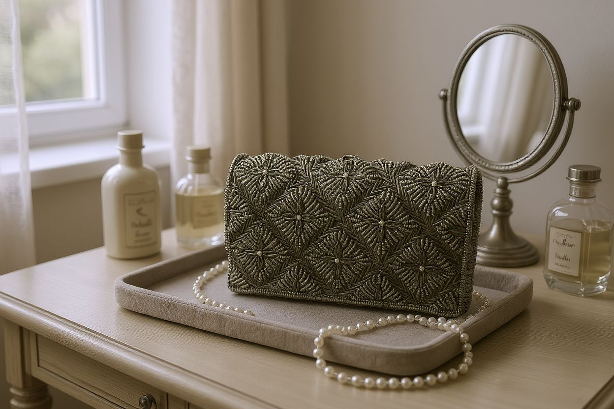 Upcycled Gold Beaded Evening Purse