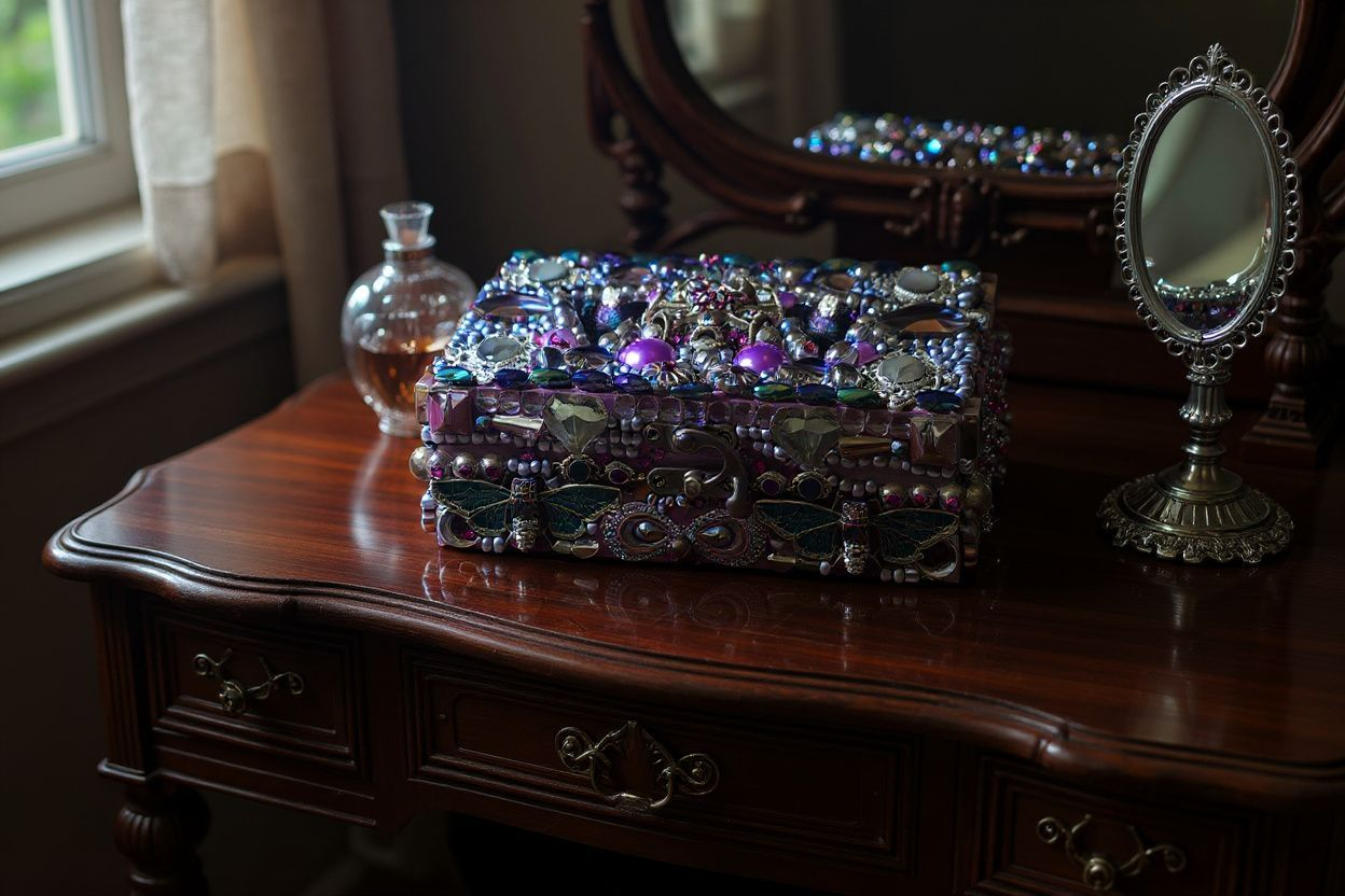 Purple Beaded Memory Box
