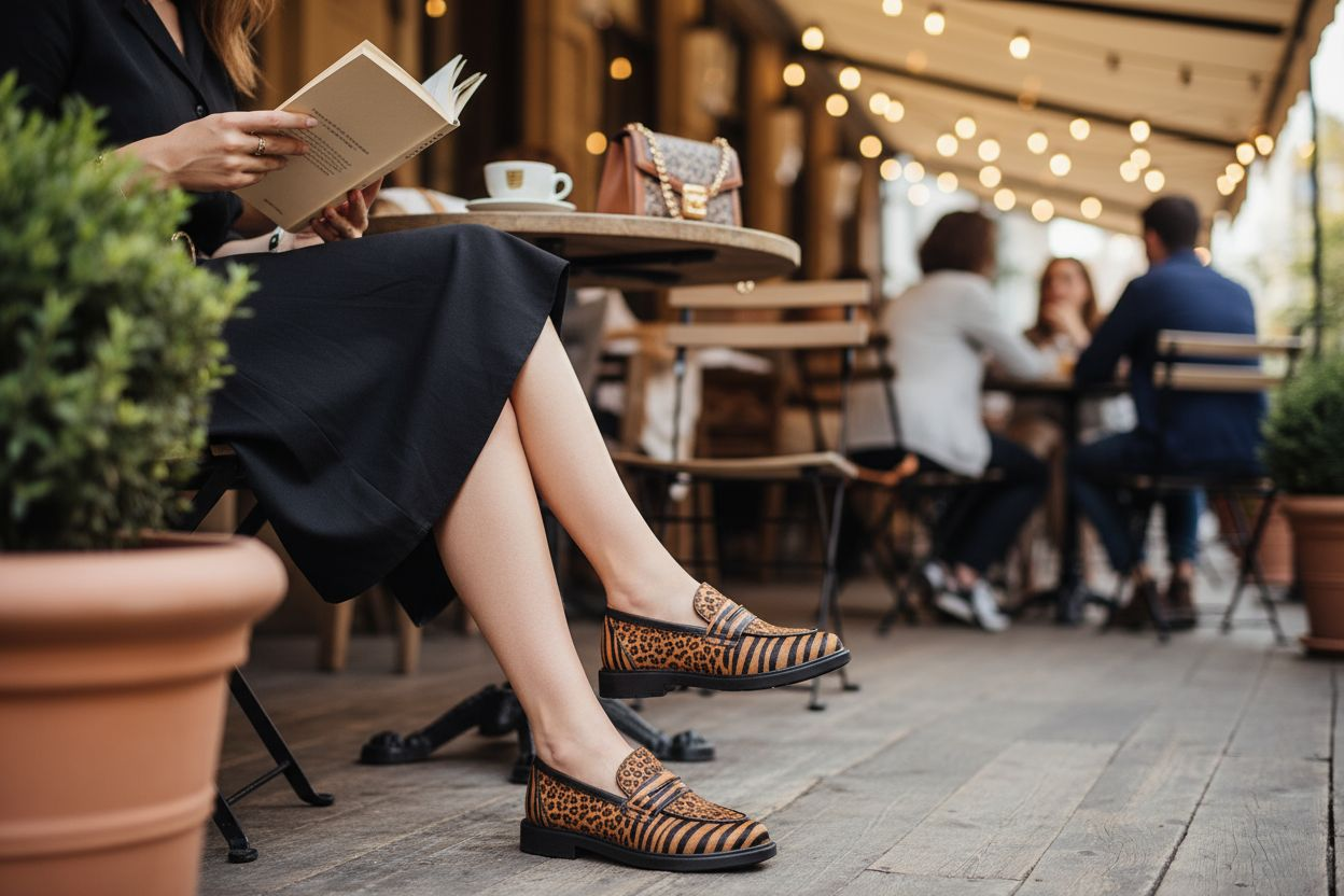 Upcycled Franco Sarto Irena Animal Print Calf Hair Loafer