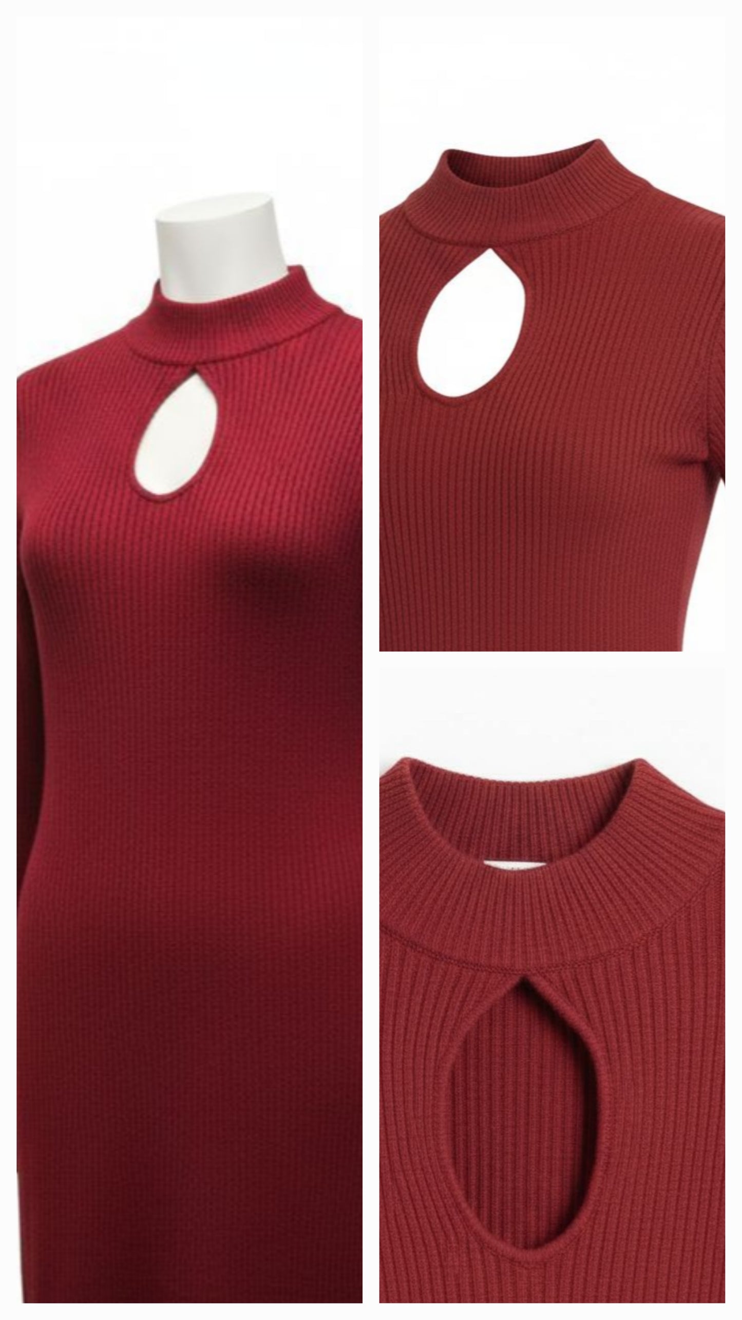 Maroon Keyhole Fall Dress
