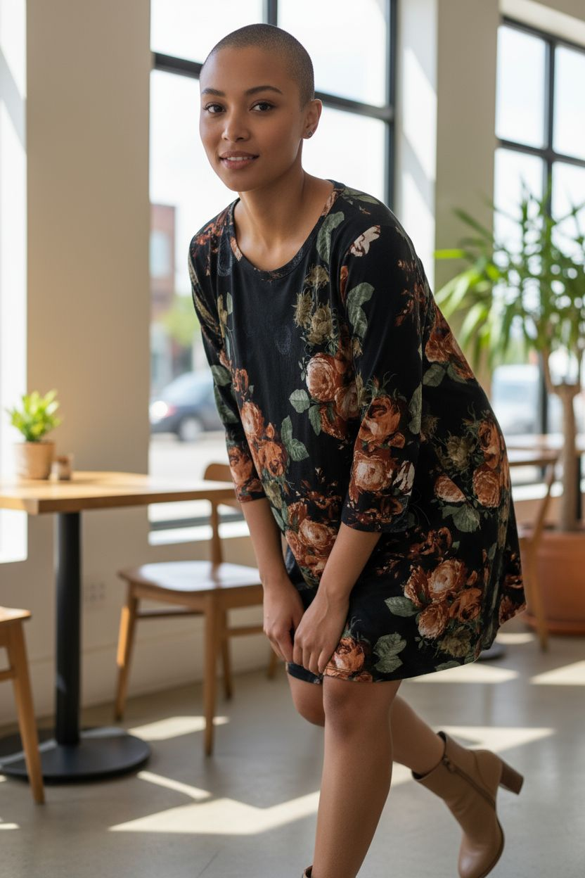Autum Velour Upcycled Shift Dress/Top