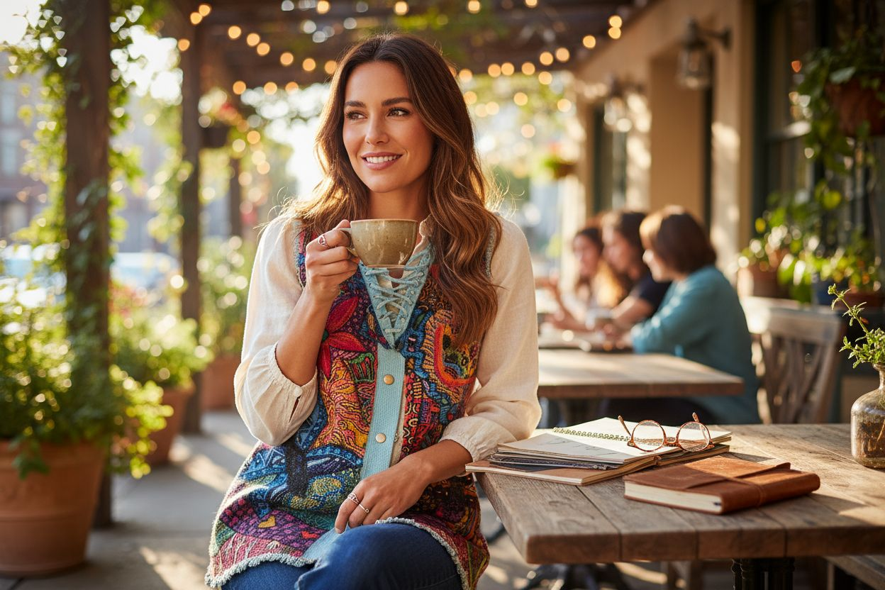 Upcycled HandPainted Denim Vest