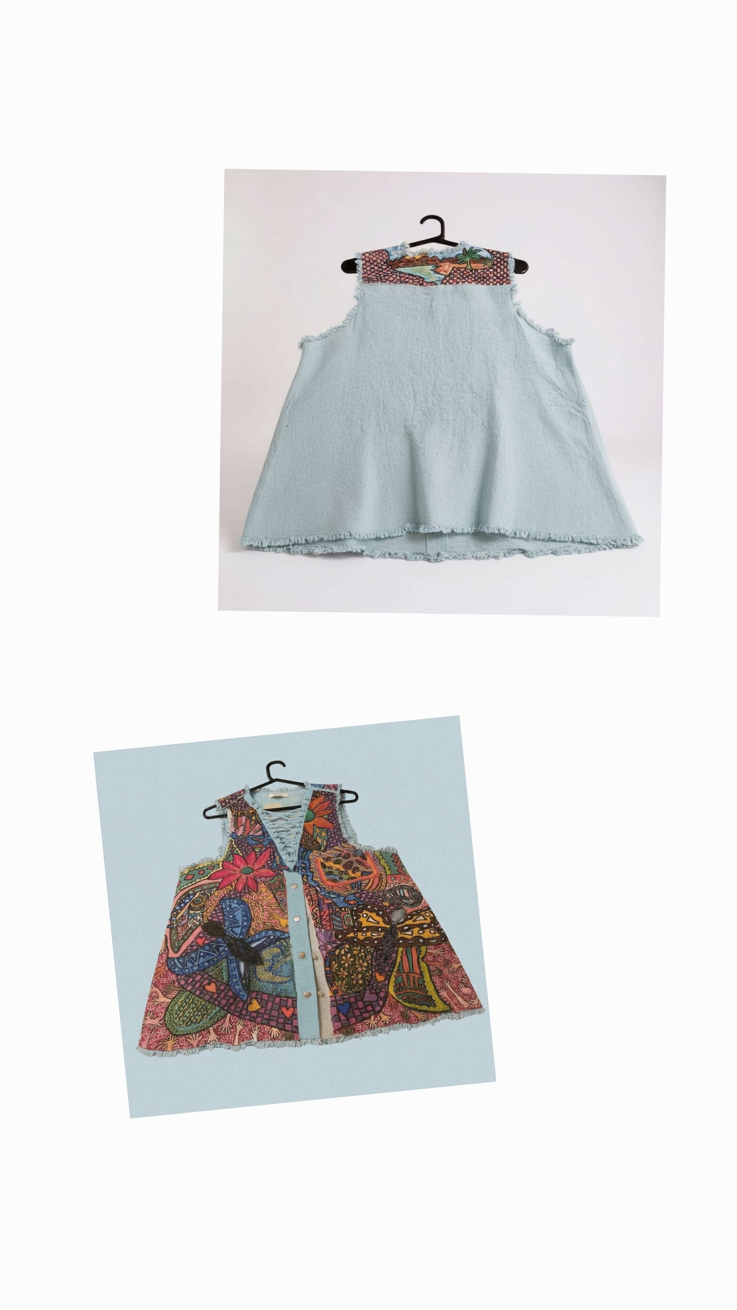 Upcycled HandPainted Denim Vest