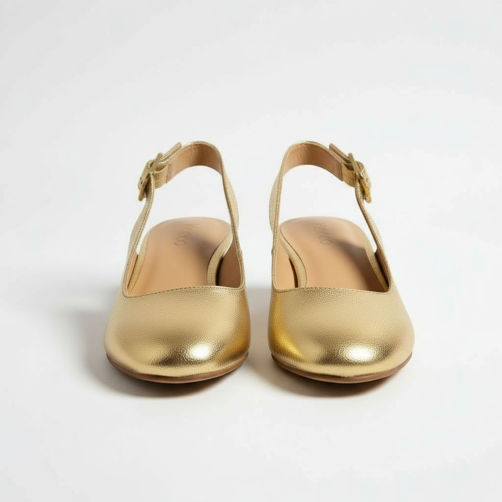 Up-cycled Gold Tone Kenzie Pumps