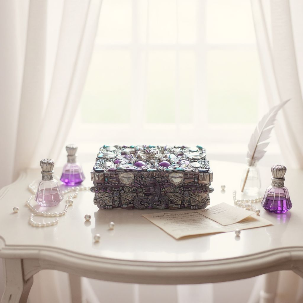 Purple Beaded Memory Box