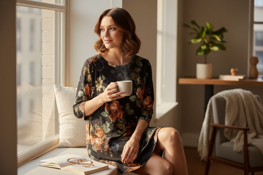 Autum Velour Upcycled Shift Dress/Top