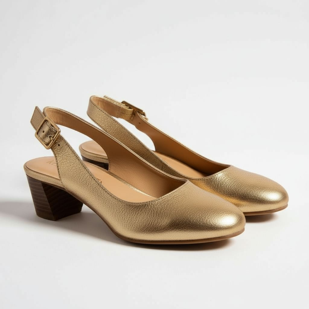 Up-cycled Gold Tone Kenzie Pumps
