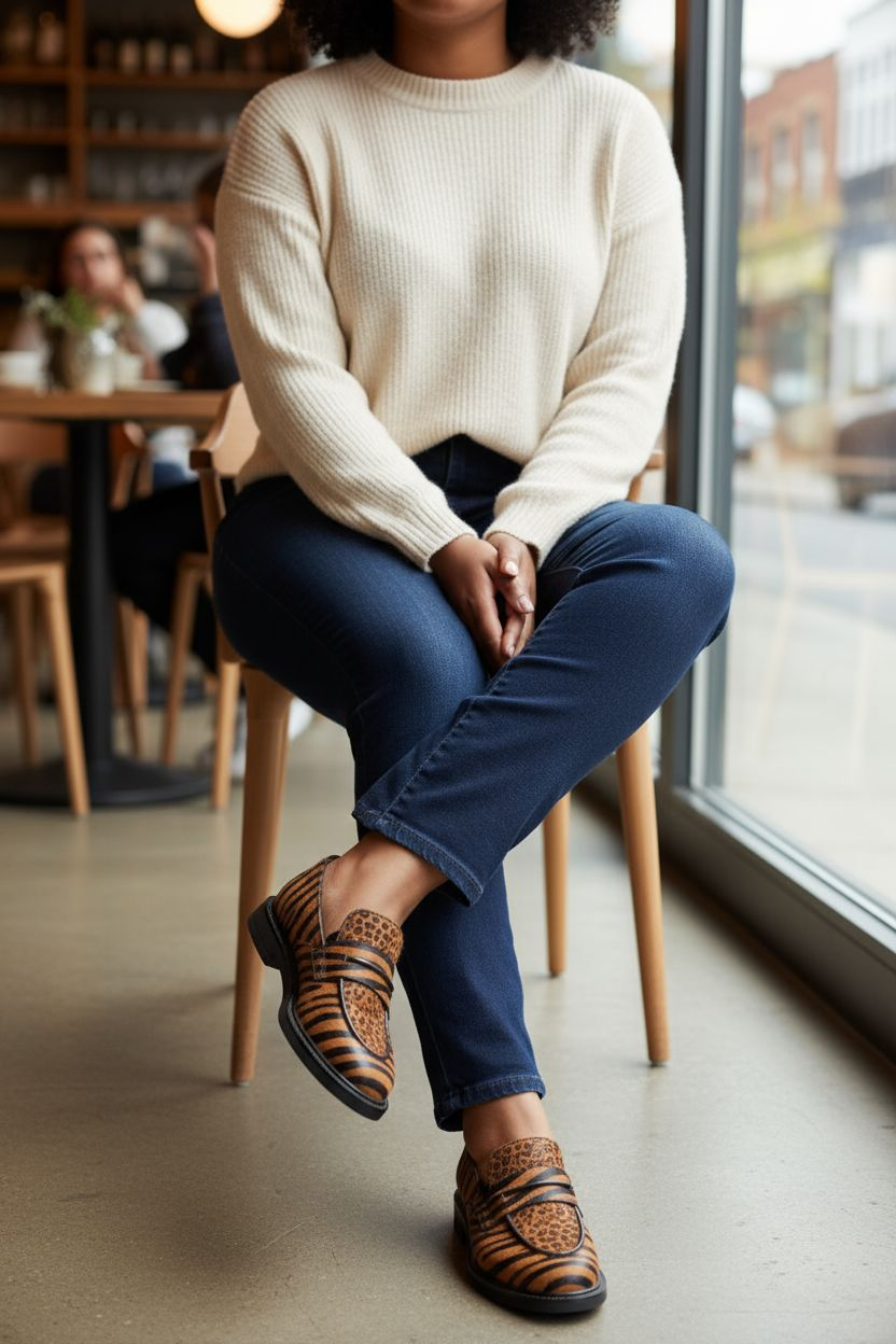 Upcycled Franco Sarto Irena Animal Print Calf Hair Loafer