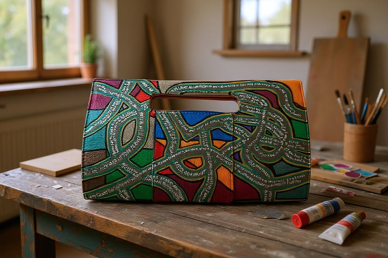 Up-cycled Postive Message Clutch Bag