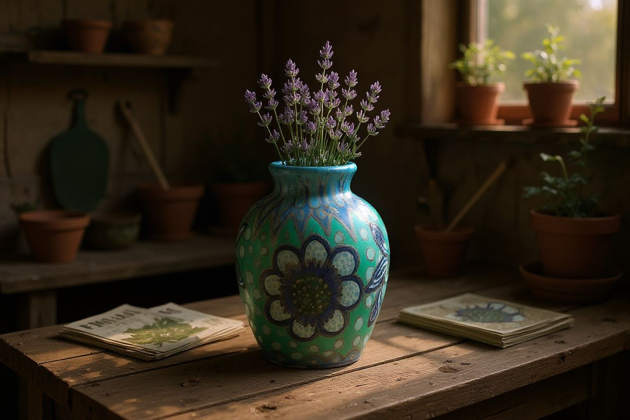 Mini-Small Handpainted Terra Cotta Vase