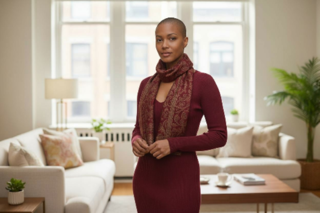 Maroon Bodycon Midi Fall Dress