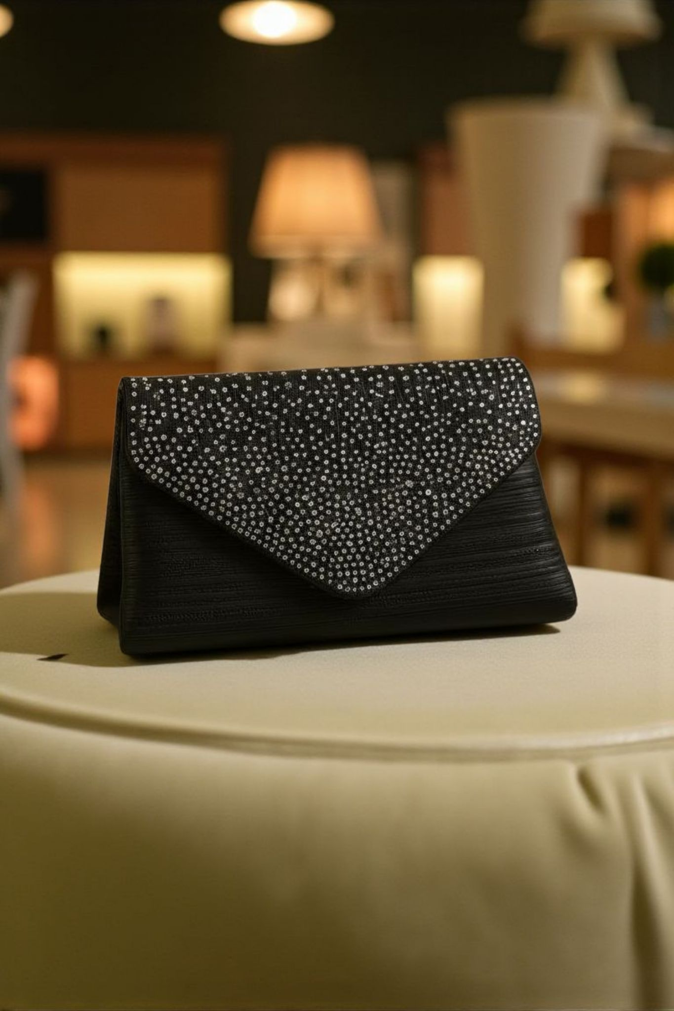 Upcycled Black Beaded Evening Purse