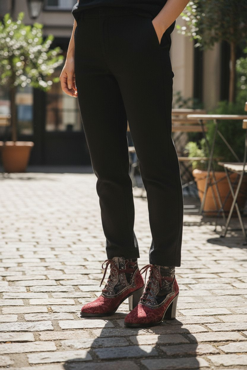 Up-cycled Socofy Genuine leather Retro Ankle Boot