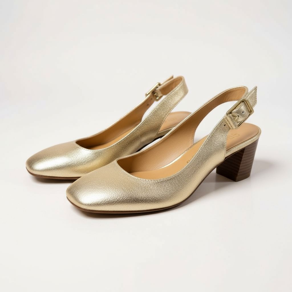 Up-cycled Gold Tone Kenzie Pumps