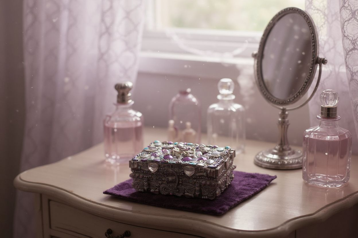 Purple Beaded Memory Box