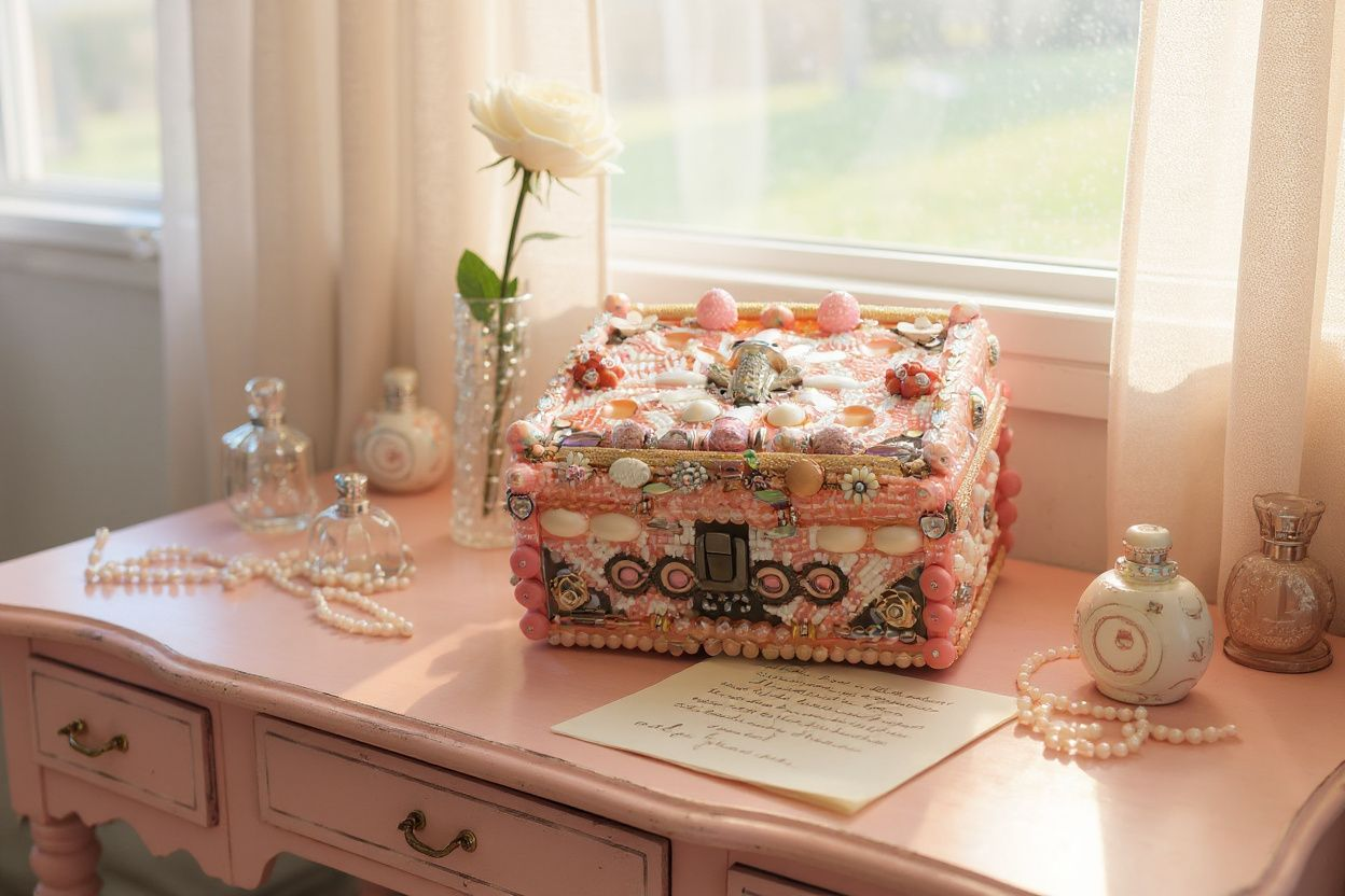 Handpainted Beaded Memory Box