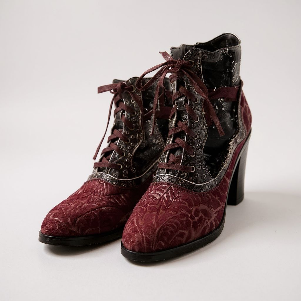 Up-cycled Socofy Genuine leather Retro Ankle Boot